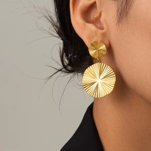 18K Gold Plated Earrings - - Gold Jewelry